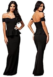 Peplum Polyester/Spandex Evening Dress/Maxi Dress 