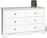 Compact 6 Drawer Dresser in White