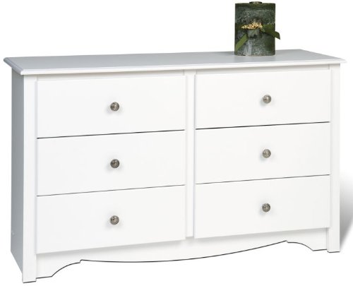 Compact 6 Drawer Dresser in White