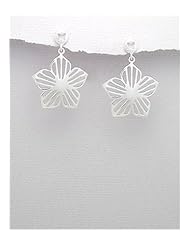 Flower Earrings In 92.5 Sterling Silver