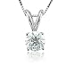 14k White Gold Solitaire Diamond Pendant Necklace (HI, I1-I2, 0.50 carat)