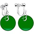 Turkmenistan Flag Clip on Earrings