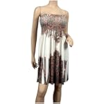 White Smocked Bodice Floral Print Babydoll Plus size Mini Dress