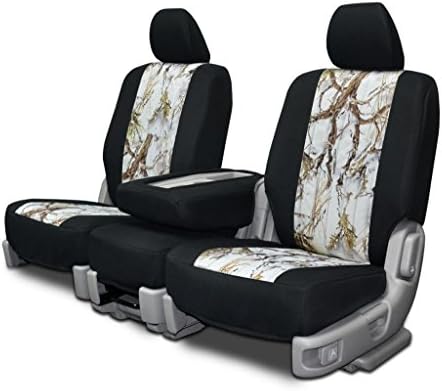Custom Fit Seat Covers For Ford F-150 High Back Style - Snow Neoprene & Camo Fabric