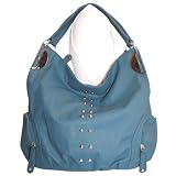 Studded Faux Leather Slouchy Hobo Handbag