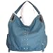 Studded Faux Leather Slouchy Hobo Handbag