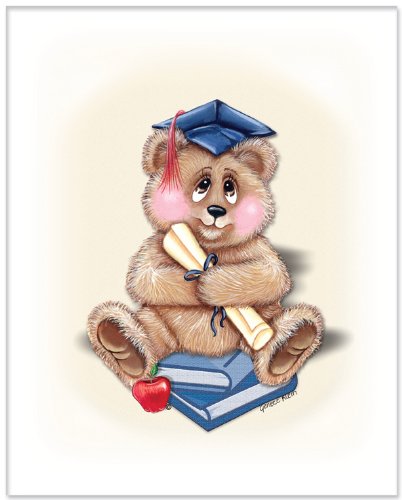 Teddy Bear – My First Graduation – Childrens Wall Art, Kids Wall Art, Nursery Wall Art, 8 x 10