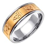 18K Two Tone Gold Knot Celtic Wedding Ring