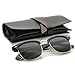 zeroUV - Premium Half Frame Horn Rimmed Sunglasses with Metal Rivets