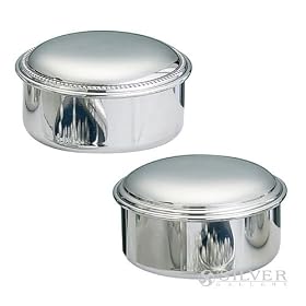 3 Diameter, 1.75 High Beaded Cover Pewter Silver Small Jewelry Box