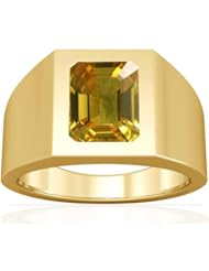 18K Yellow Gold Emerald Cut Yellow Sapphire Solitaire Ring