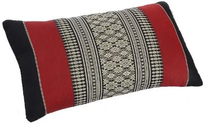 Comfort Zone Set: Foldable Matress + 4 Pillows in Traditional Thai Design Burgundy&black (All Filled with 100% Kapok). (Free a Gift HB Herbal Breen Eri Silk Protein Handmade Body Soap, Lemongrass By HB Brand)