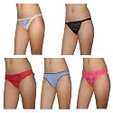 5 PACK: Ladies Sexy Stretch Panties G String Thong / Knickers - Mixed Brands - Multicolor