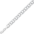 14K White Gold Double Link Charm Bracelet - 7 inches