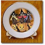 Vintage Owls on Jack o Lanterns - 8 Inch Porcelain Plate