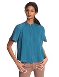 HALSTON HERITAGE Womens Short Sleeve Chiffon Overlay Button Top 41xwINpbIeL. SL160 HALSTON HERITAGE Womens Short Sleeve Chiffon Overlay Button Top