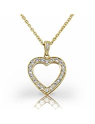 14KT Yellow Gold Exquisite Heart Shaped Diamond Pendant. 3/8 CTW