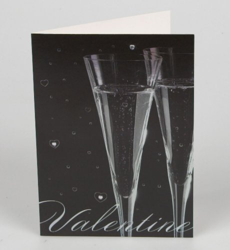 Photo Champagne Glass Handcrafted Valentine Card