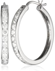 Womens 10k Gold Round-Cut Diamond Hoop Earrings (1 cttw, I-J Color, I2 Clarity)