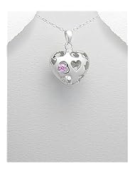 Heart CZ Pendant Necklace In 92.5 Sterling Silver