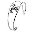 Sterling Silver Open Fleur De Lis Cuff Bracelet 24mm