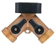 Orbit 58248 Brass Garden Hose Y Connector With Shut-Off Valves