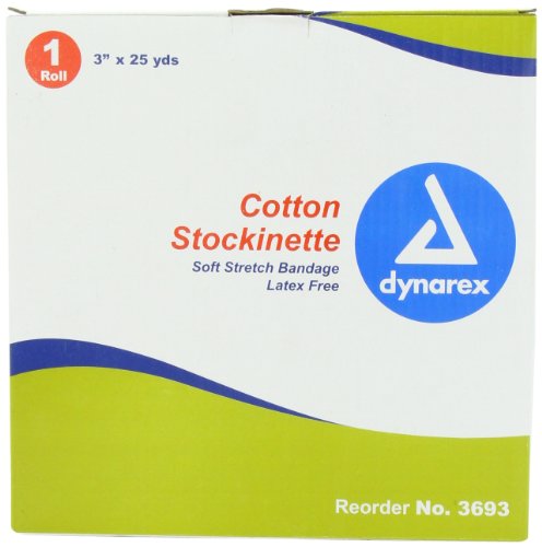 Dynarex one roll cotton stockinette soft stretch bandage of size 3 inches x 25 yards - 1 eaB000NNHUK2 