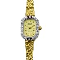 Geneva Women's Gold Nugget Bracelet Watch- 4120GX