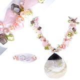 Double Strand Necklace made of Freshwater Cultured Pearls, Crystals and Stones *** Augustina Jewelry Special Design !