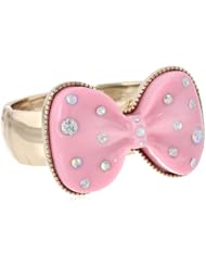 Betsey Johnson "Paris is Always a Good Idea" Bow Hinged Bangle Bracelet, 8"