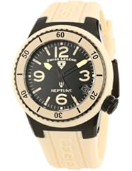 Swiss Legend Womens 11840P-BB-01-BGE Neptune Black Dial Beige Silicone Watch