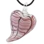 Murano Glass Red Cascading Lines Heart Pendants