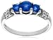 10k White Gold Sapphire Ring w/ Diamond Accent