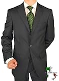 IMAGE OF Giorgio Modern Men's Suit Made in Italy Three Button 2pc Merino Wool 150s Jacket Plus Pants Business Suit Charcoal