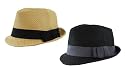 Women's Straw Fedora (Comes In Black And Natural!) Hat/Cap