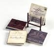 Set of 4 Tuscan Wine Marble Coasters with Metal Stand