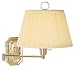 Brass Swing Arm Lamp with Ivory Mushroom Pleated Shade