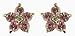 9ct White Gold Ladies Created Pink Sapphire and Diamond Flower Stud Earrings