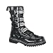 Mens Goth Boots Gravel10S Steel Toe Studded Four Strap Goth Boots