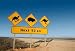 Kangaroo, Wombat and Camel Warning Sign Australia - 36"W x 24"H - Peel and Stick Wall Decal by Wallmonkeys