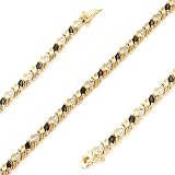 Elegant Brand New Tennis Bracelet With 1.45ctw Precious Stones - Genuine Diamonds and Sapphires Beautifully Crafted in 14K/925 Gold plated Silver. Total item weight 11g Length 7in