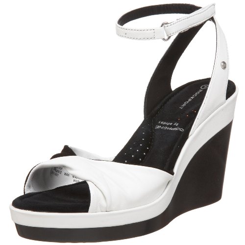 Rockport Women's Monica II Ankle Strap Slingback Heel Black/White K52075 5.5 UK