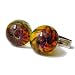 Pandora's Box Handmade Lampwork Glass Cufflinks-DD-KB5-0950