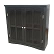 Parker 2 Shelf Glass Door Bookcase - Black