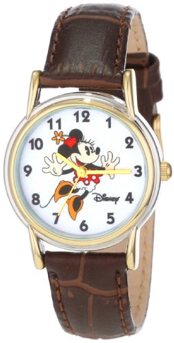 Disney Women's D073S007 Minnie Mouse Brown Leather Strap Watch