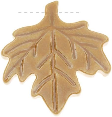 Clay River Designs Glazed Porcelain Pendant Maple Leaf Golden Honey 35x40mm (1)