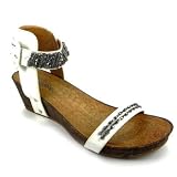 Salt n Pepper Ella White Womens Wedge Sandals