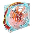3x3-Inch (80mm) Crystal LED Case Fan with Grill (Blue & Orange)