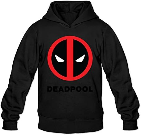 New Christmas Men's Marvel Comics Deadpool Cool Logo Hoodies Black L