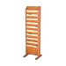 10 Pocket Free Standing Oak File Holder, Dark Red Mahogany Finish